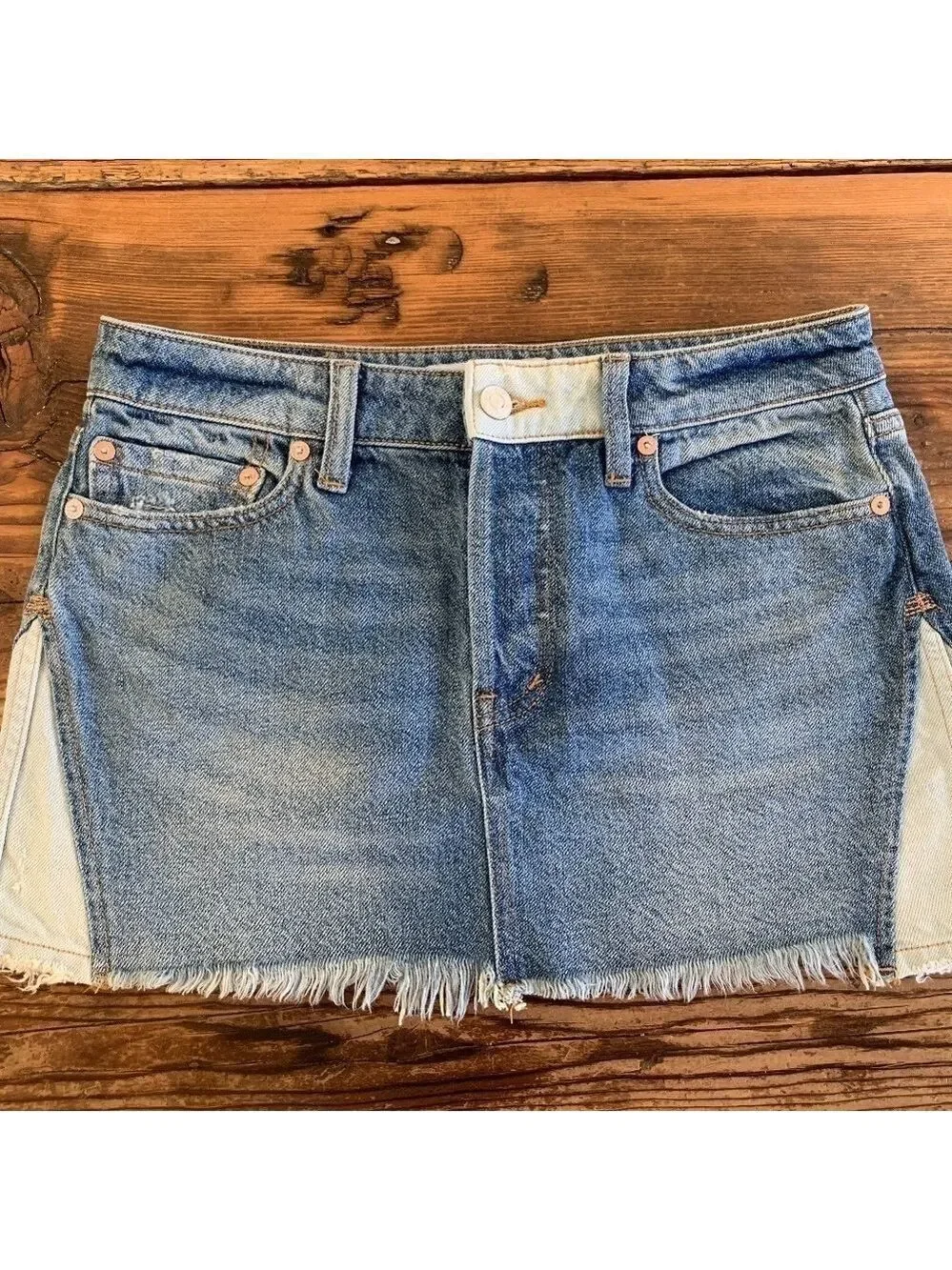 Free People WE THE FREE PATCHED DENIM MINI SKIRT size 26